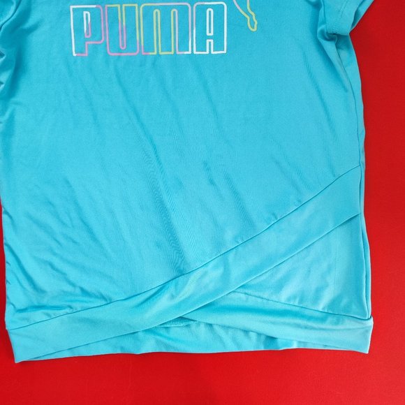 Puma athletic T-shirt light blue girl's size L (10-12) - Picture 3 of 5